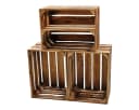 Teramico Holzkiste Set 3x Geflammt Aufbewahrungsbox Bild 2