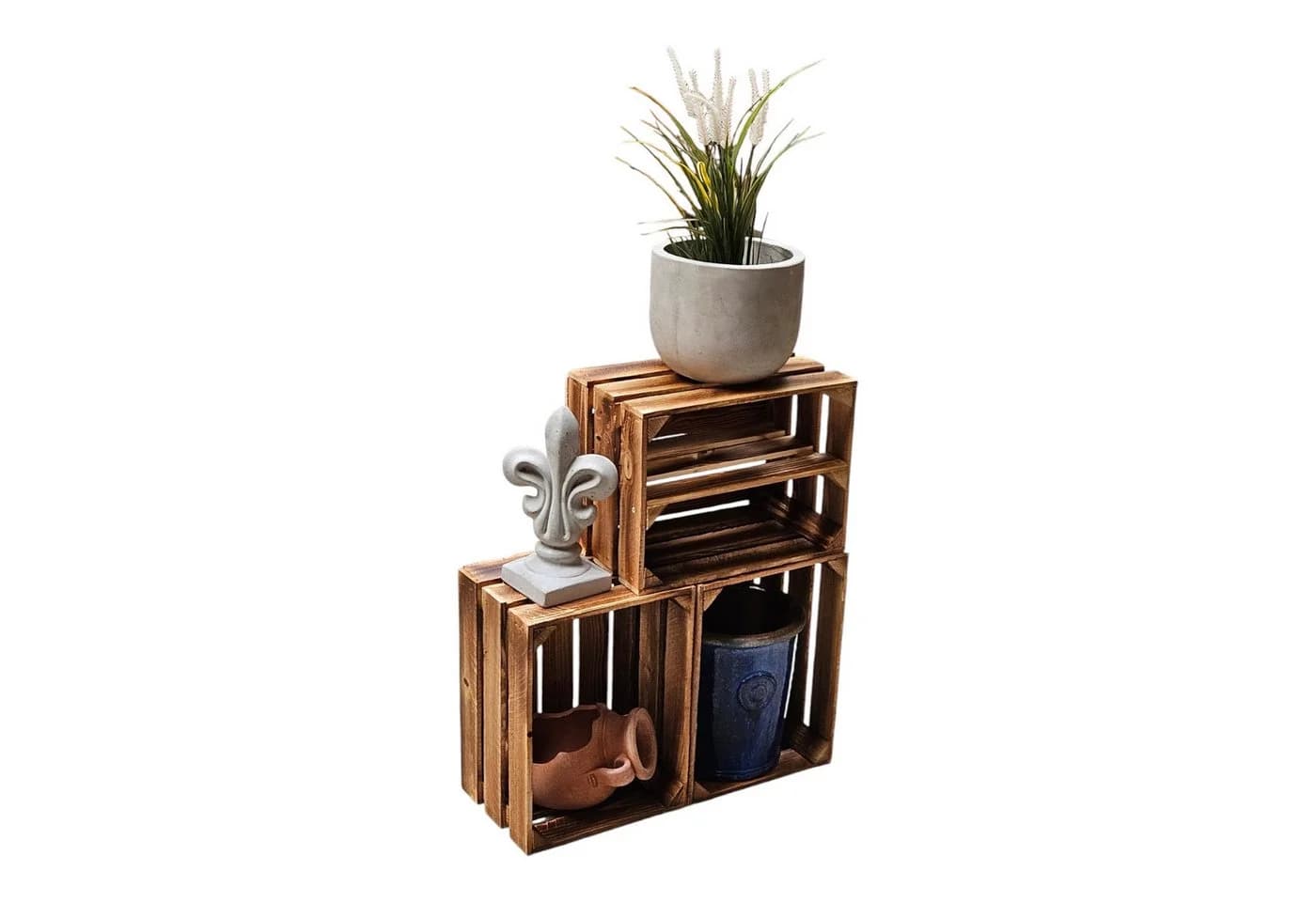 Teramico Holzkiste Set 3x Geflammt Aufbewahrungsbox - Bild 3