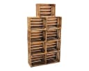 Teramico Holzkiste Obstkisten 40cm im praktischen 9er Set geflammt, Aufbewahrungsbox Bild 2