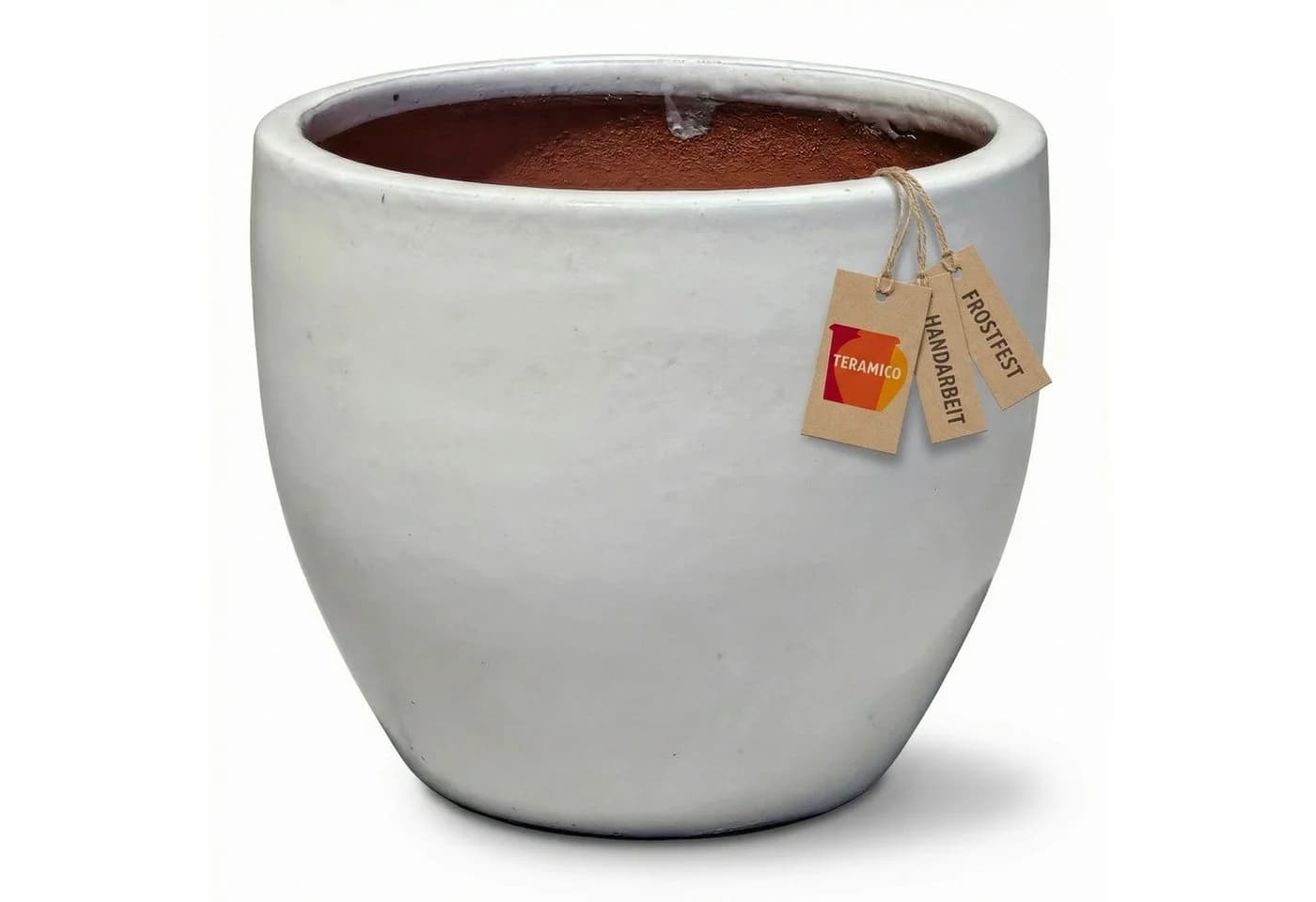 Teramico Blumentopf EGG-POT Keramik Weiß Ø 21 cm frostfest - Bild 2