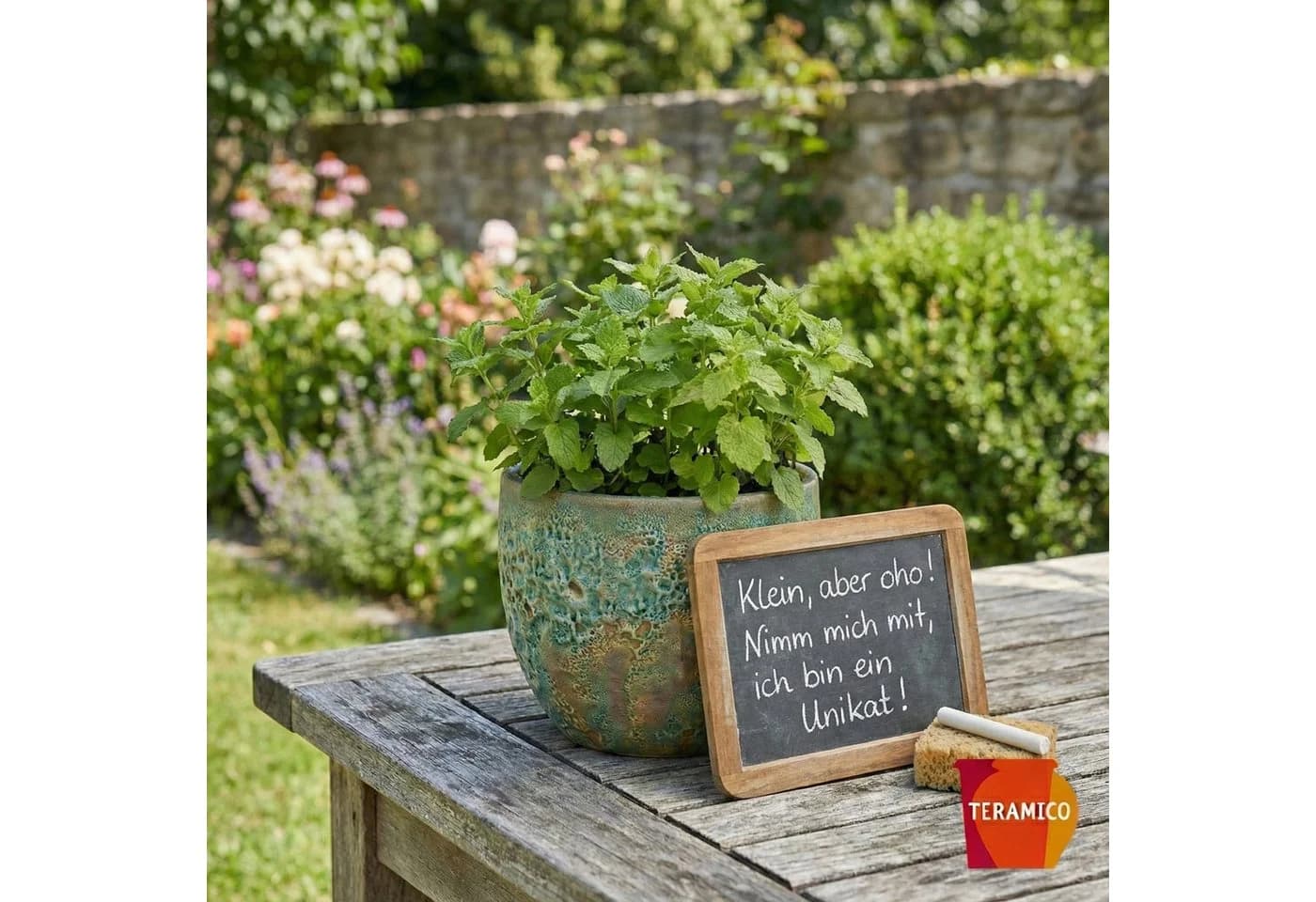 Teramico Pflanzkübel Keramik Pflanzgefäß Eggpot Lava Grün - Bild 3