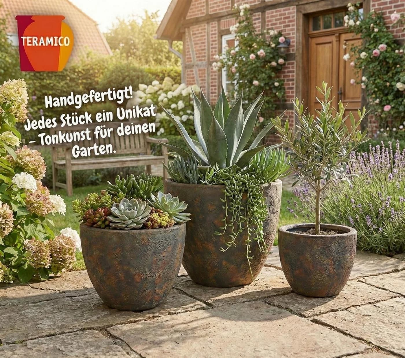 Teramico Blumentopf Egg Pot Lava Braun Keramik