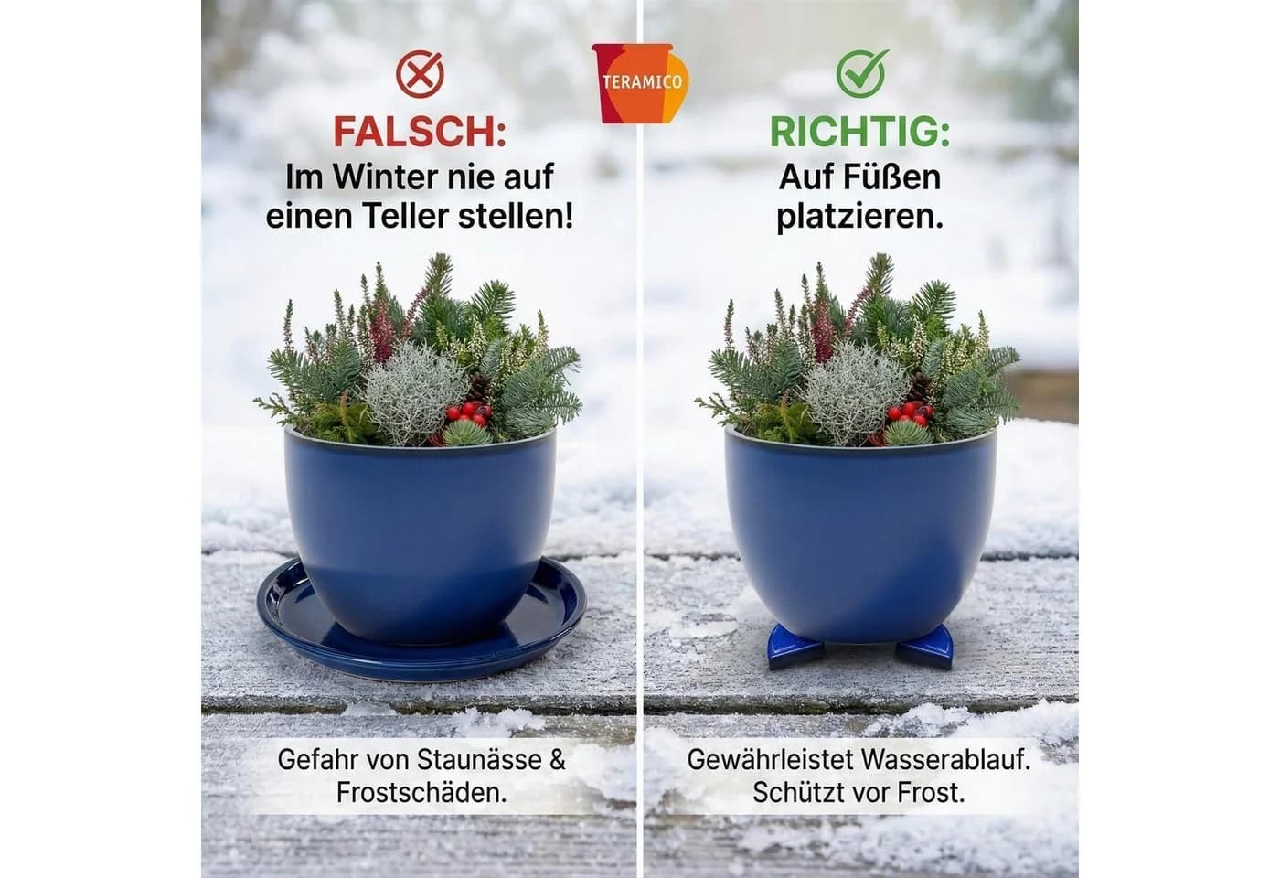 Teramico Blumentopfuntersetzer Keramik Royal Blau Ø 30 cm - Bild 4