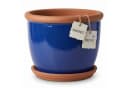 Teramico Pflanztopf Farmer Royalblau mit Terrakotta-Teller Bild 2