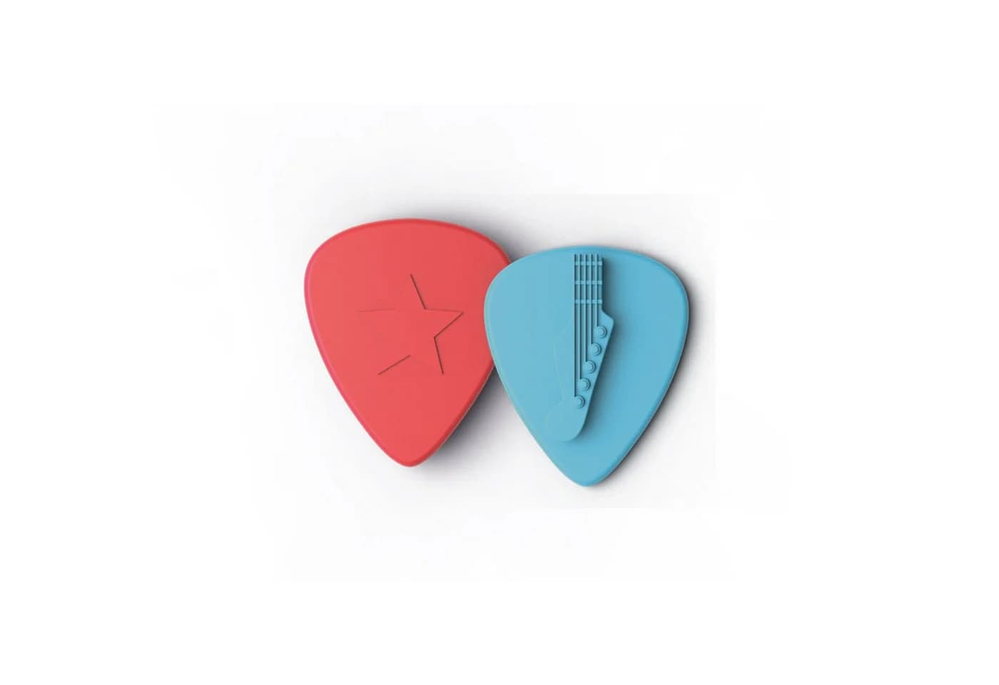 Winkee Rocks Glasmarkierer 8er Set Bunt Silikon Gitarren-Plekttrum Design