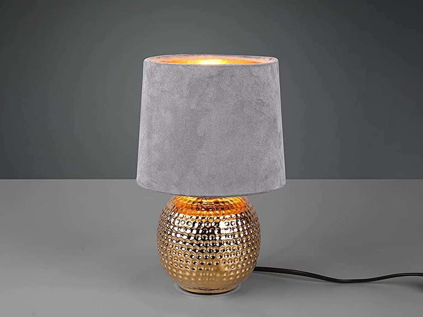 Reality Leuchten LED Nachttischlampe Grau Gold Dimmbar - Bild 3