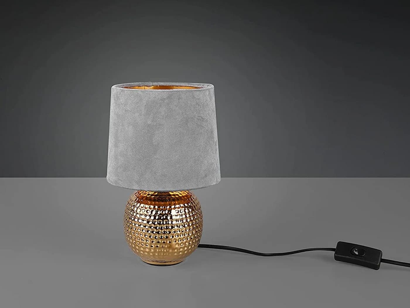 Reality Leuchten LED Nachttischlampe Grau Gold Dimmbar - Bild 4