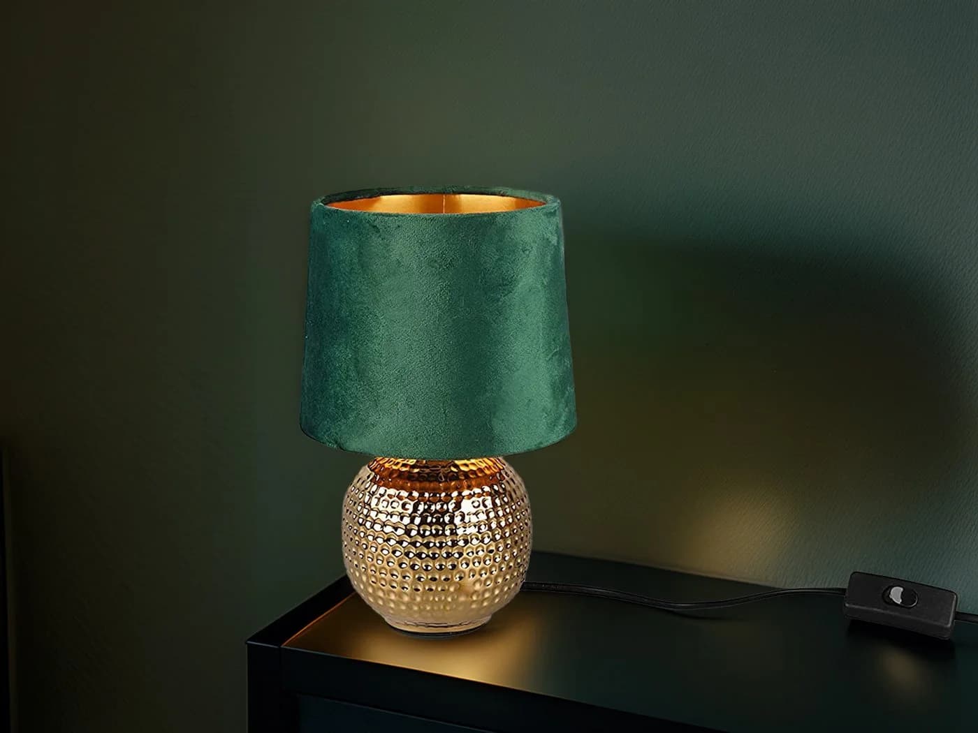 Reality Leuchten LED Nachttischlampe Grün-Gold Dimmbar - Bild 5