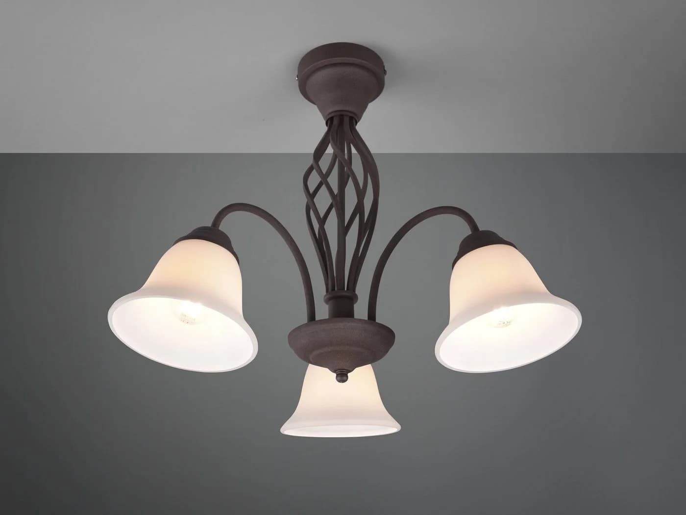 TRIO Leuchten LED Deckenleuchte Landhausstil Rostoptik Weiß 55cm - Bild 3