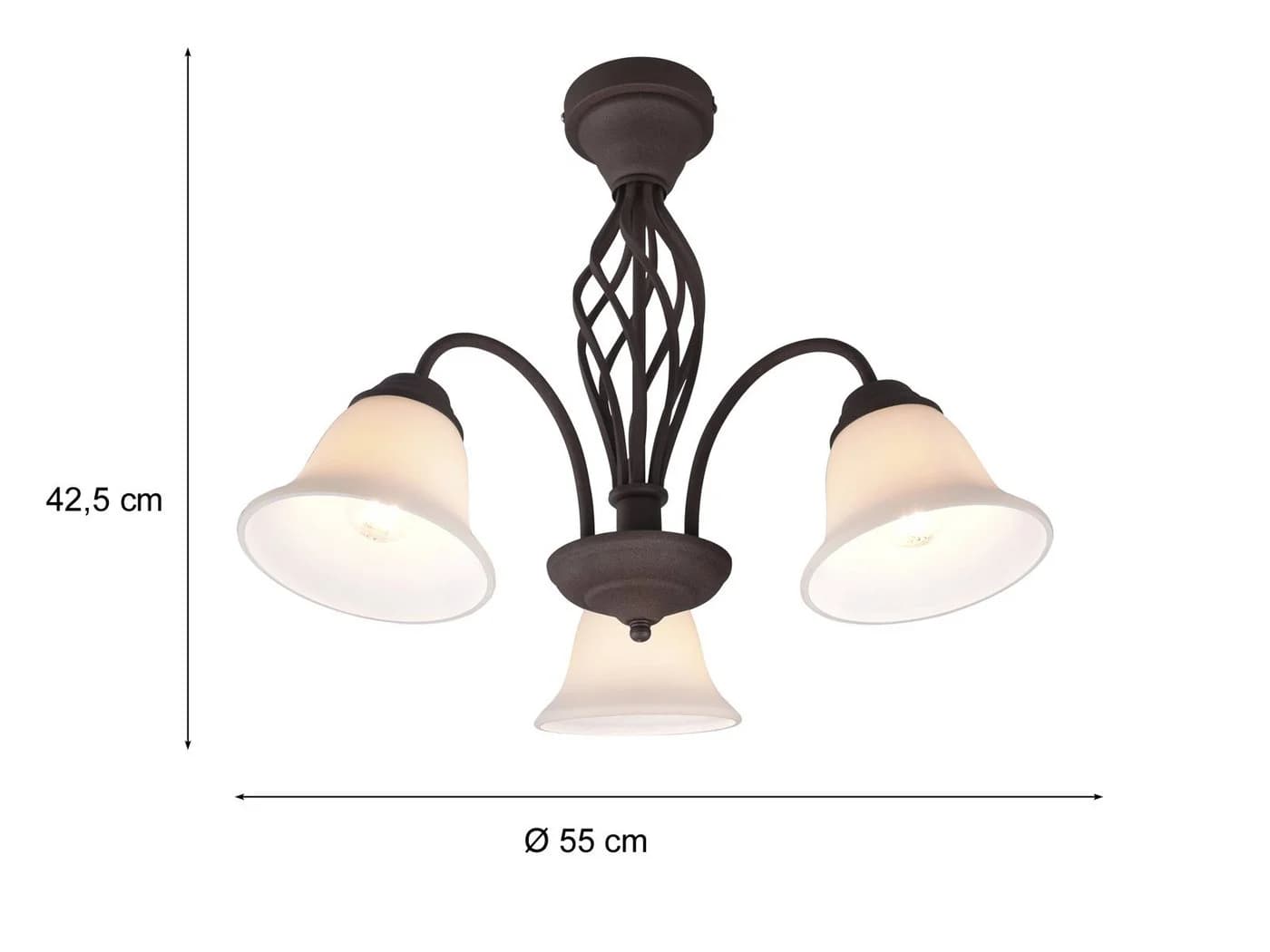 TRIO Leuchten LED Deckenleuchte Landhausstil Rostoptik Weiß 55cm - Bild 4