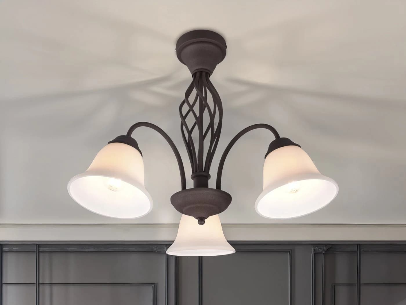 TRIO Leuchten LED Deckenleuchte Landhausstil Rostoptik Weiß 55cm - Bild 5