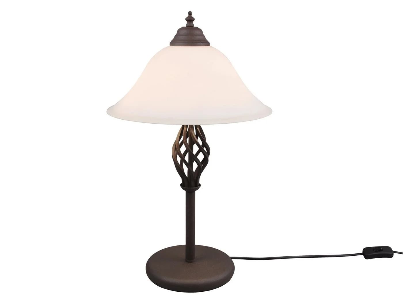 TRIO Leuchten LED Nachttischlampe Landhausstil Rostoptik Glas Dimmbar - Bild 2