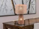 Reality Leuchten LED Nachttischlampe Braun Rattan Dimmbar Bild 1