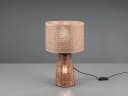 Reality Leuchten LED Nachttischlampe Braun Rattan Dimmbar Bild 3