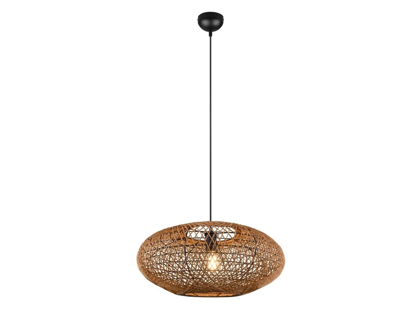 TRIO Leuchten LED Pendelleuchte Dimmfunktion Warmweiß Sisal Metall - Bild 2