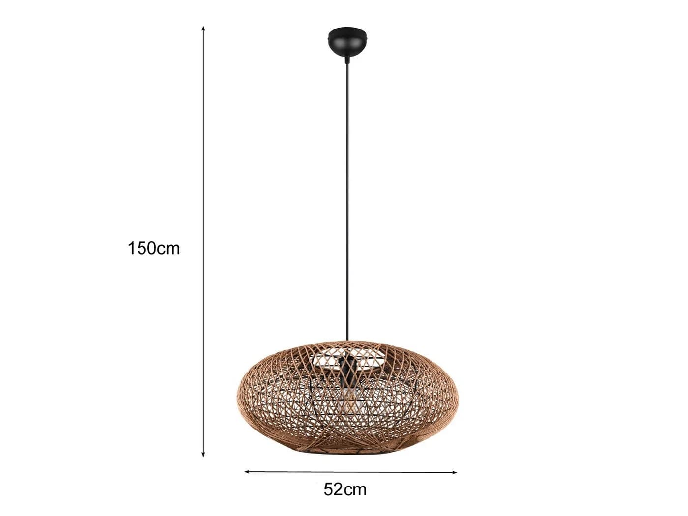 TRIO Leuchten LED Pendelleuchte Dimmfunktion Warmweiß Sisal Metall - Bild 4