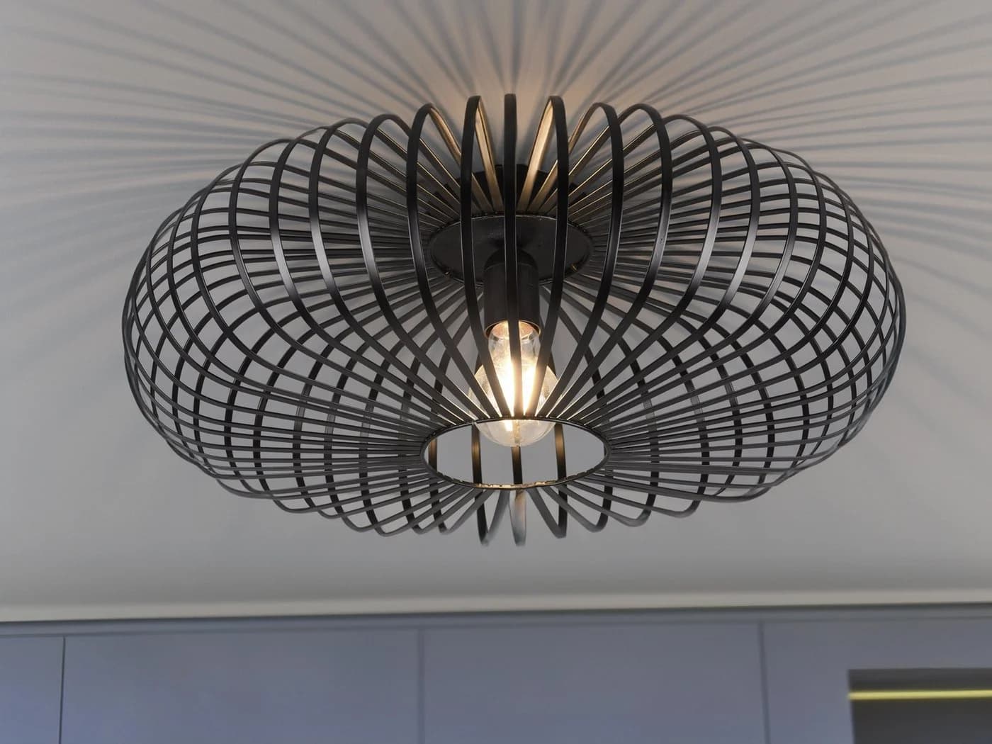 TRIO Leuchten LED Deckenleuchte Schwarz Dimmbar Industrie Design