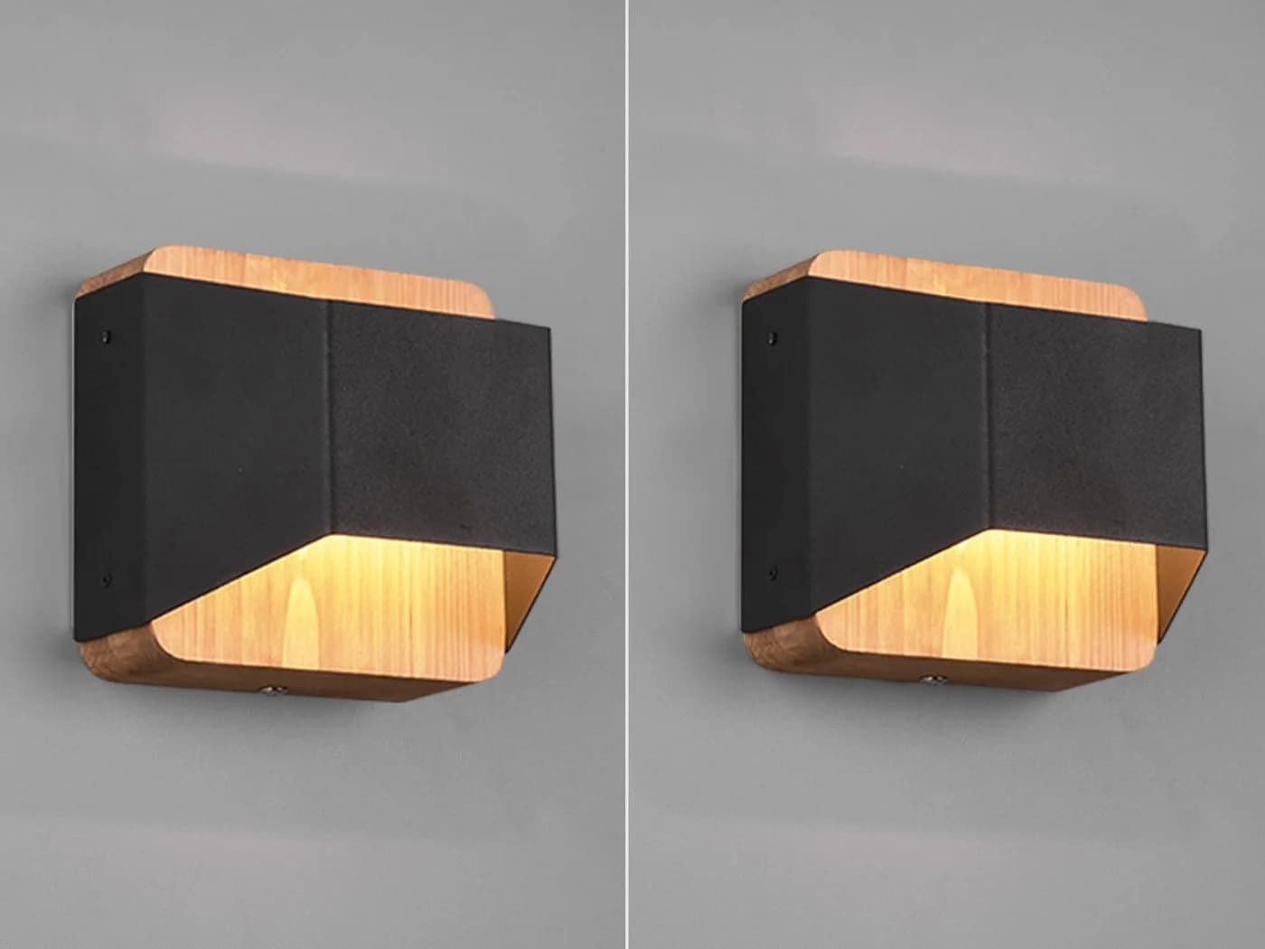 TRIO Leuchten LED Wandleuchte Dimmbar Holz Metall Schwarz - Bild 3