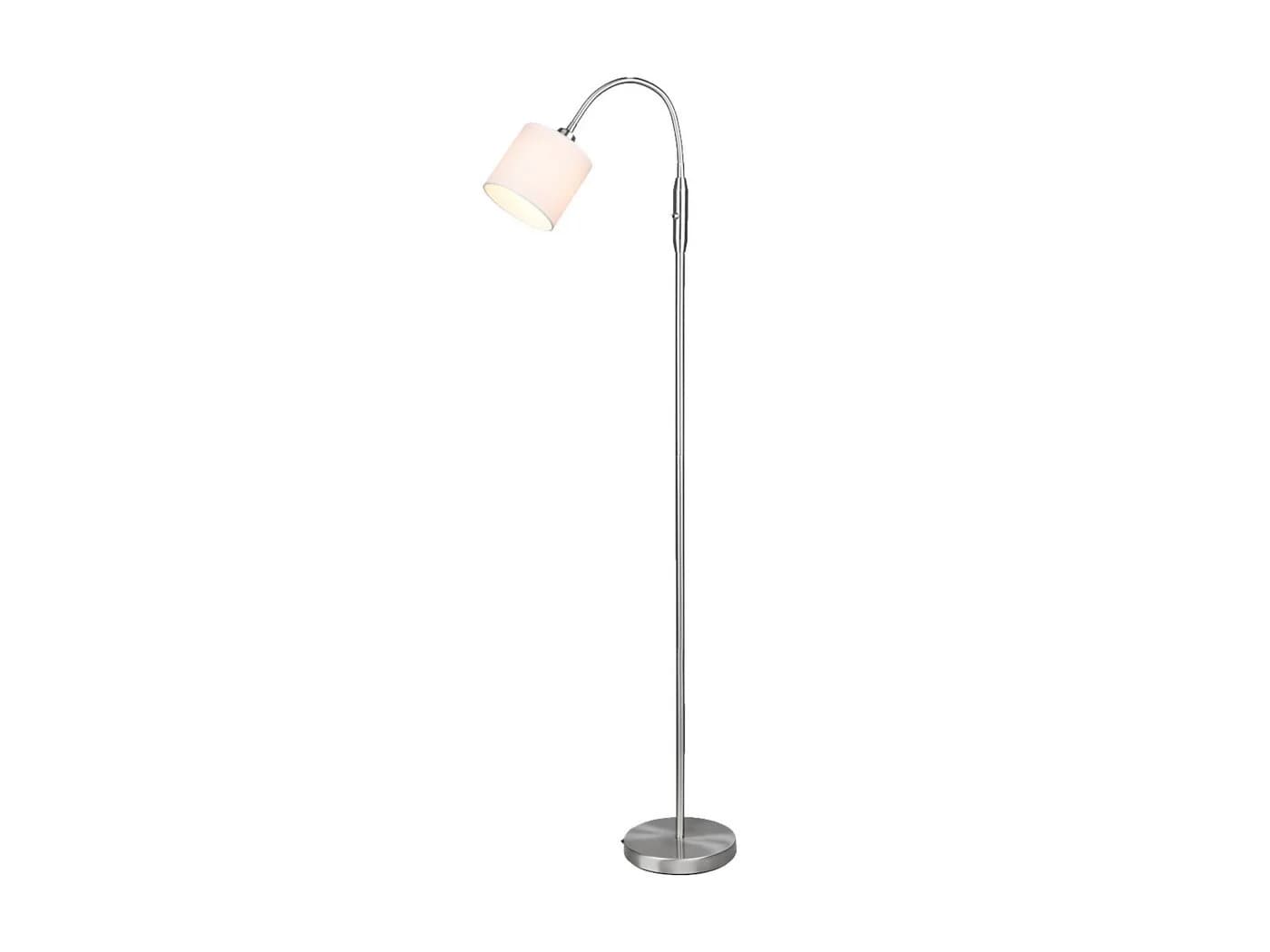 Reality Leuchten LED Stehlampe Flexarm Stoffschirm Silber Weiß Dimmbar - Bild 2