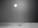 Reality Leuchten LED Stehlampe Flexarm Stoffschirm Silber Weiß Dimmbar Bild 3