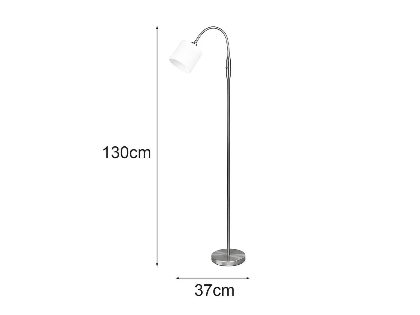Reality Leuchten LED Stehlampe Flexarm Stoffschirm Silber Weiß Dimmbar - Bild 4