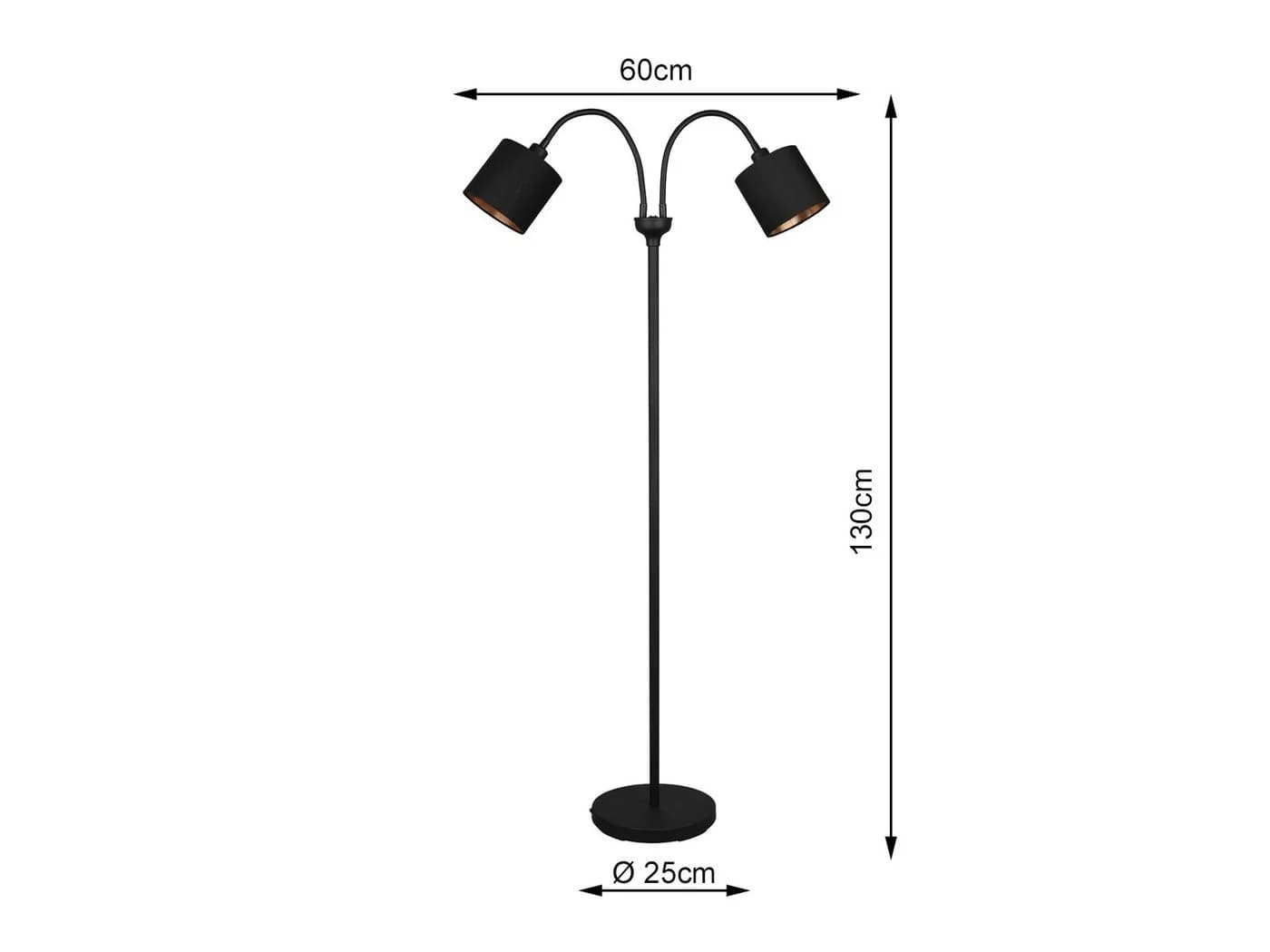 Reality Leuchten LED Stehlampe Schwarz Gold Dimmfunktion - Bild 4