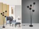 Reality Leuchten LED Stehlampe Dimmfunktion Schwarz Gold 163 cm Bild 1