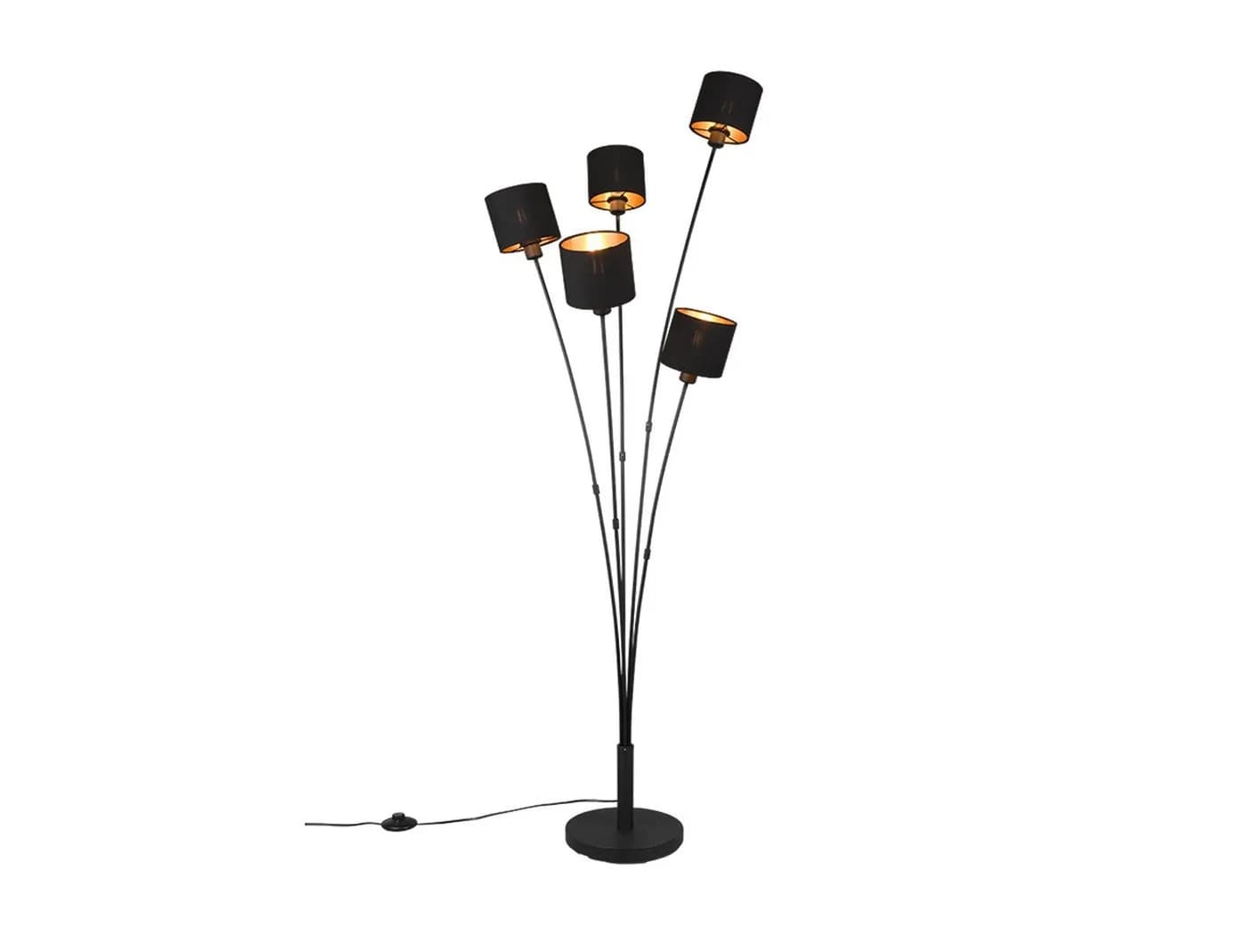 Reality Leuchten LED Stehlampe Dimmfunktion Schwarz Gold 163 cm - Bild 2