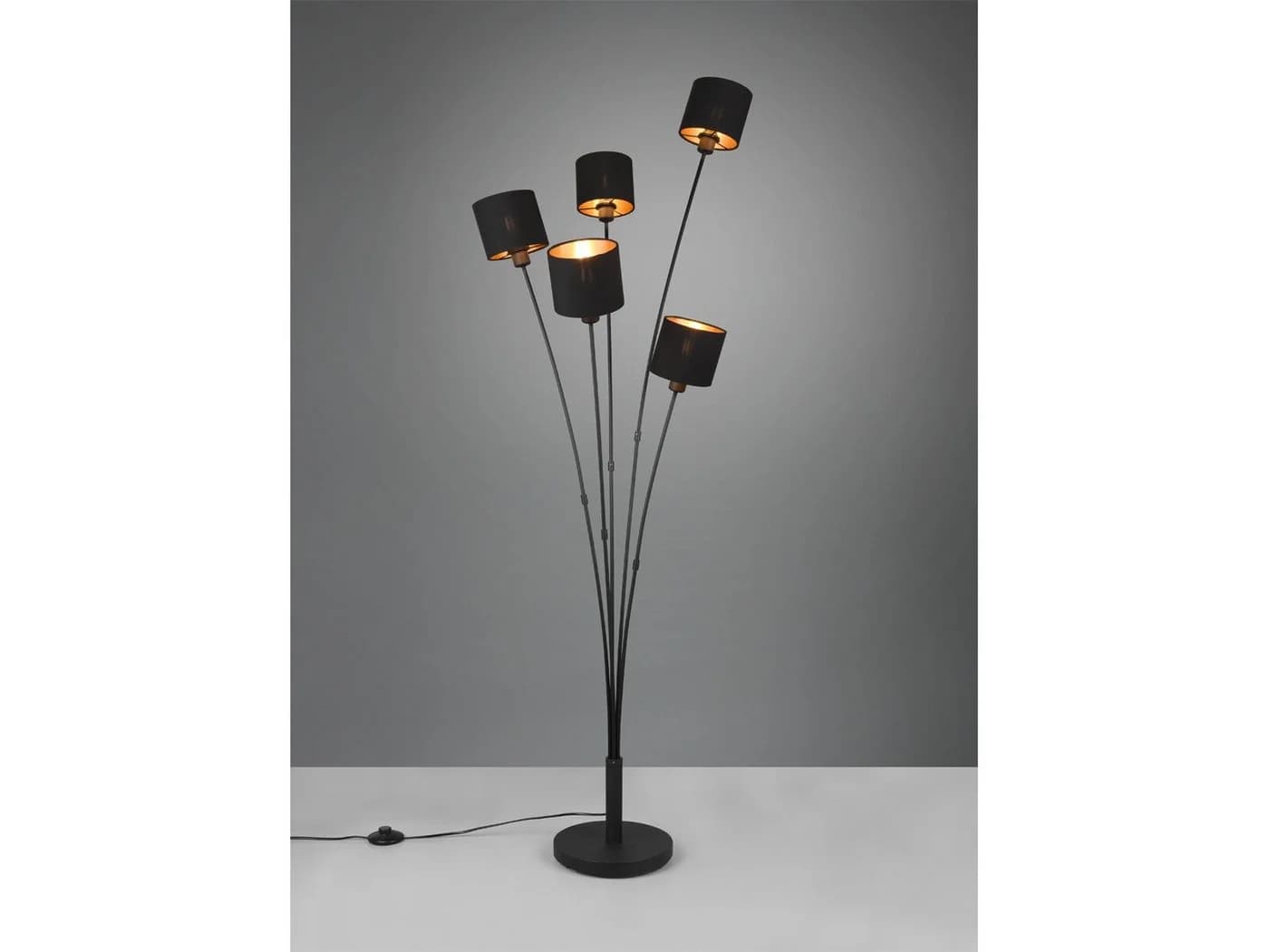Reality Leuchten LED Stehlampe Dimmfunktion Schwarz Gold 163 cm - Bild 3