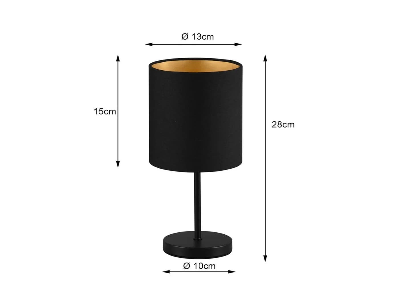 Reality Leuchten LED Nachttischlampe Dimmbar Schwarz Gold - Bild 4