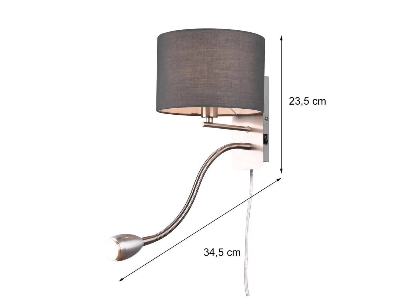 TRIO Leuchten LED Wandleuchte Grau Silber Dimmbar mit Leselampe - Bild 4