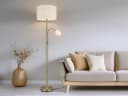 TRIO Leuchten LED Stehlampe mit Leselampe Dimmfunktion Gold Beige Bild 1