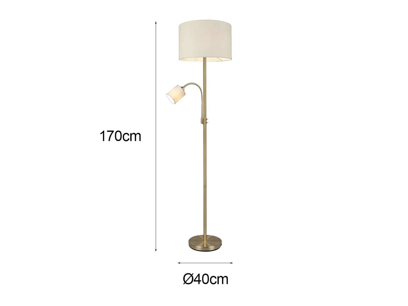 TRIO Leuchten LED Stehlampe mit Leselampe Dimmfunktion Gold Beige - Bild 4