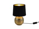 Reality Leuchten LED Nachttischlampe, Dimmfunktion, Warmweiß, Samt Lampenschirm Schwarz Gold Bild 2