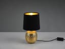 Reality Leuchten LED Nachttischlampe, Dimmfunktion, Warmweiß, Samt Lampenschirm Schwarz Gold Bild 3
