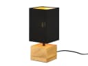 Reality Leuchten LED Nachttischlampe Dimmfunktion LED Warmweiß Holzfuß Schwarz Gold Bild 2