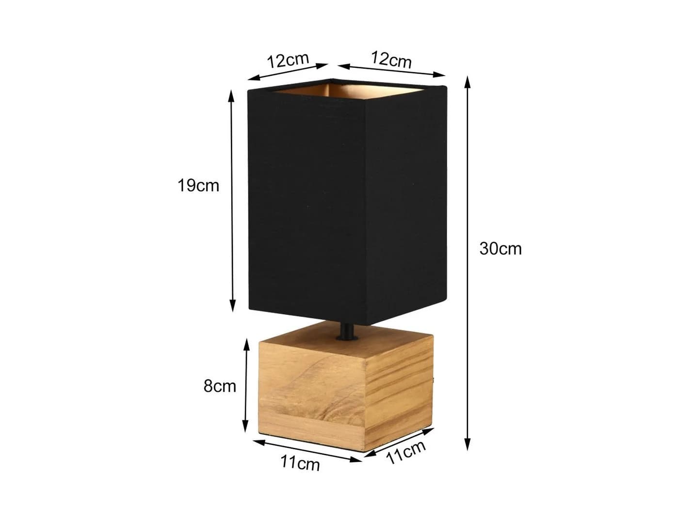 Reality Leuchten LED Nachttischlampe Dimmfunktion LED Warmweiß Holzfuß Schwarz Gold - Bild 3
