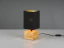 Reality Leuchten LED Nachttischlampe Dimmfunktion LED Warmweiß Holzfuß Schwarz Gold Bild 4
