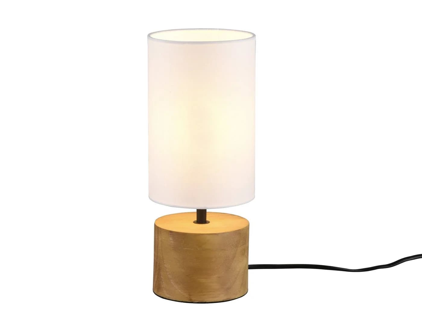 Reality Leuchten LED Nachttischlampe Weiß Dimmbar Holzfuß - Bild 2