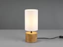 Reality Leuchten LED Nachttischlampe Weiß Dimmbar Holzfuß Bild 3