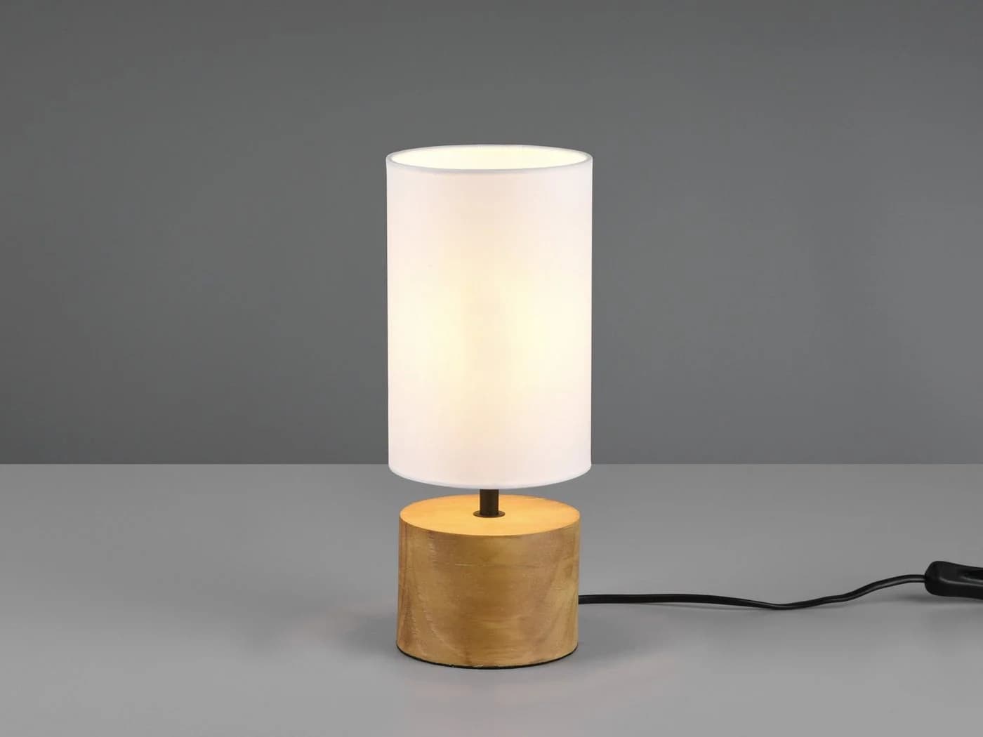 Reality Leuchten LED Nachttischlampe Weiß Dimmbar Holzfuß - Bild 3
