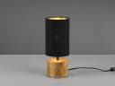 Reality Leuchten LED Nachttischlampe Dimmfunktion Warmweiß Holz Stoffschirm Bild 3