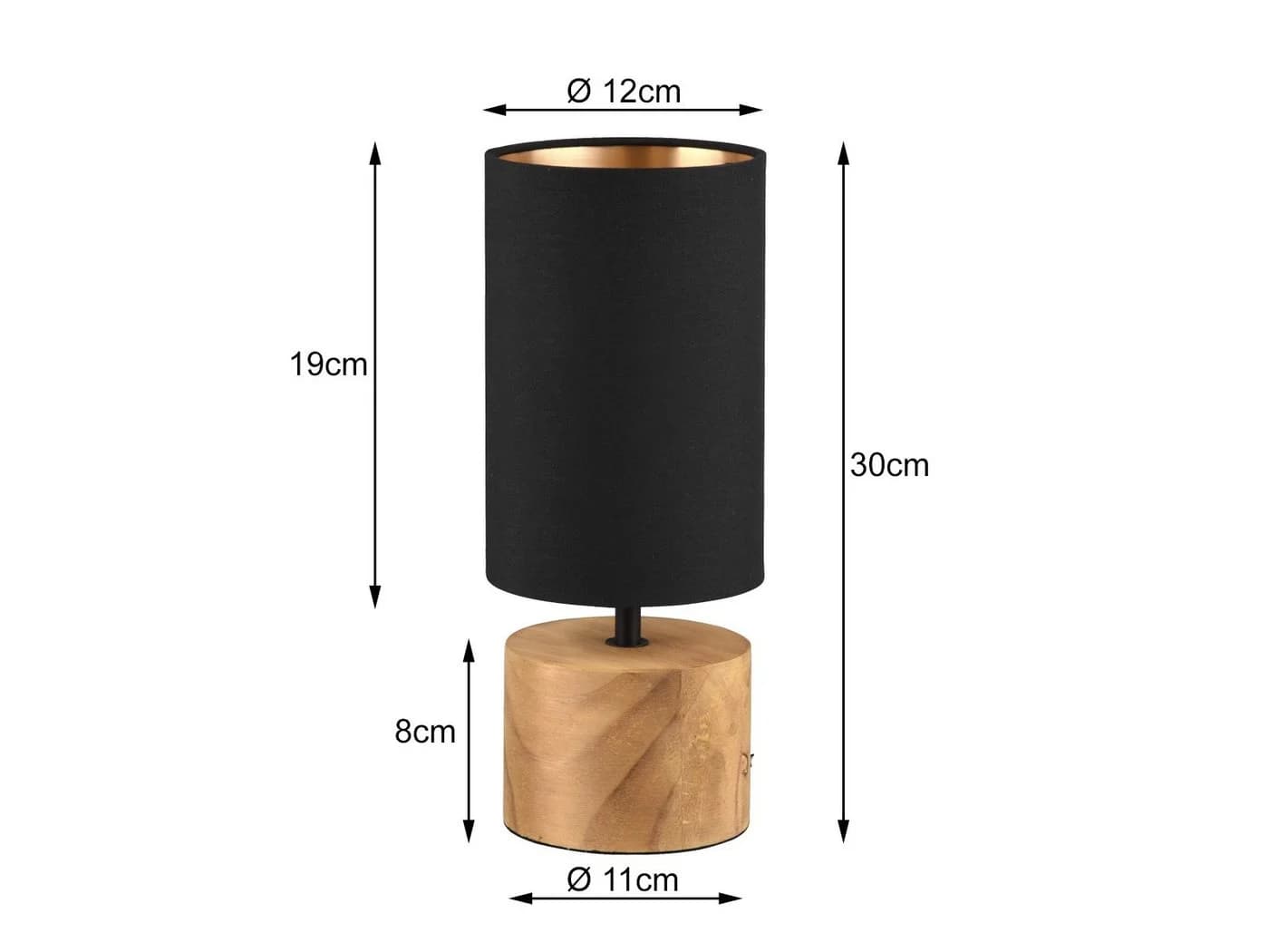 Reality Leuchten LED Nachttischlampe Dimmfunktion Warmweiß Holz Stoffschirm - Bild 4