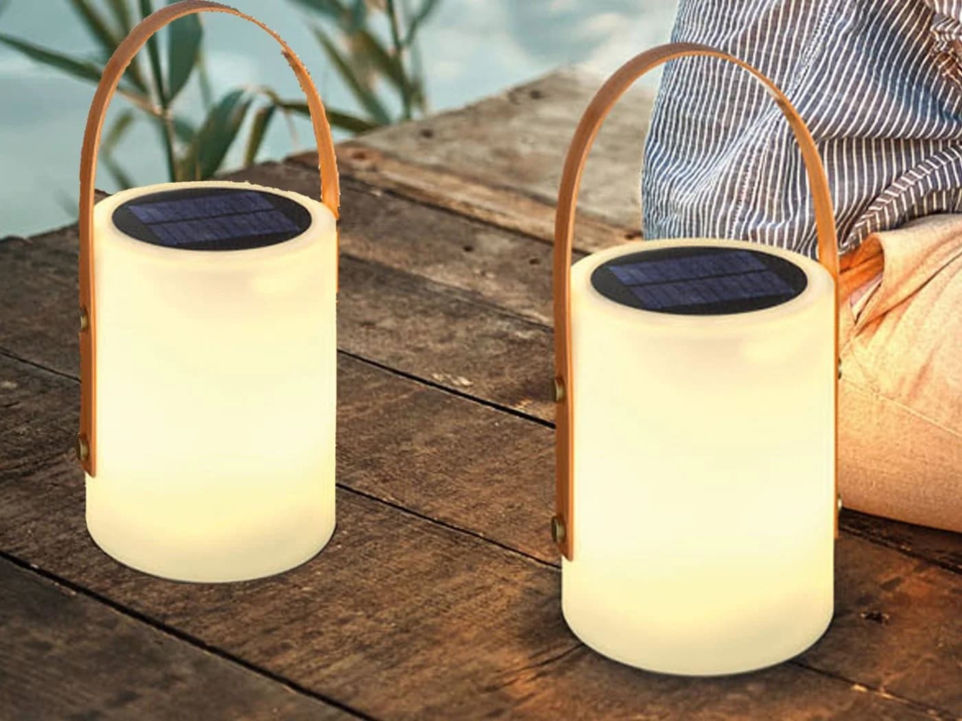 easy! BY FHL LED Außen-Tischleuchte Solar RGB dimmbar 2er Set