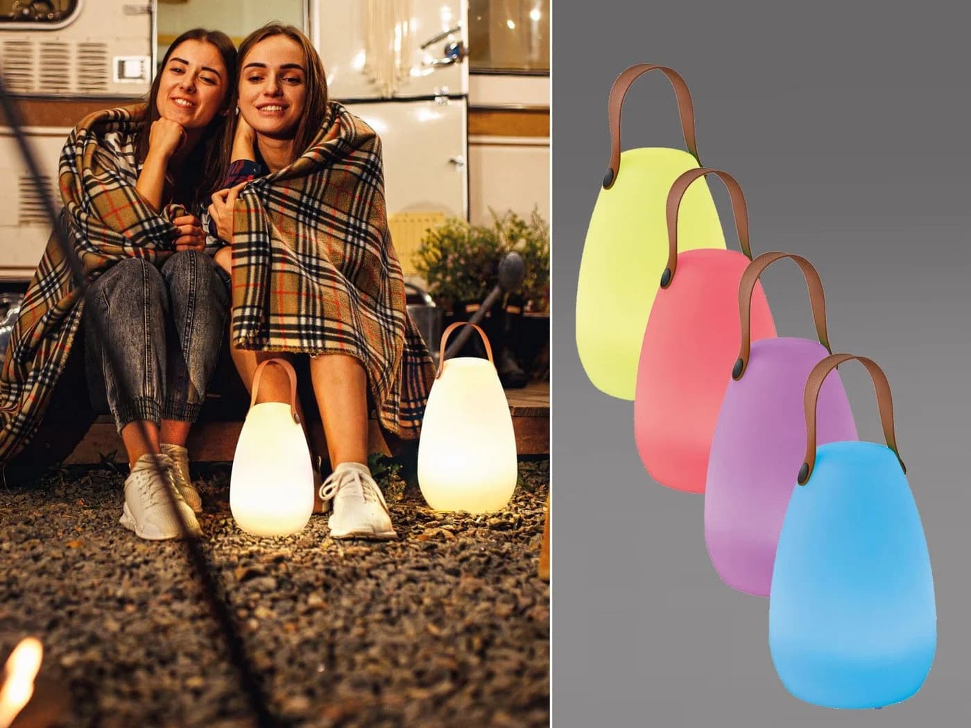 easy! BY FHL LED Außen-Tischleuchte 2er Set RGB Dimmbar Weiß