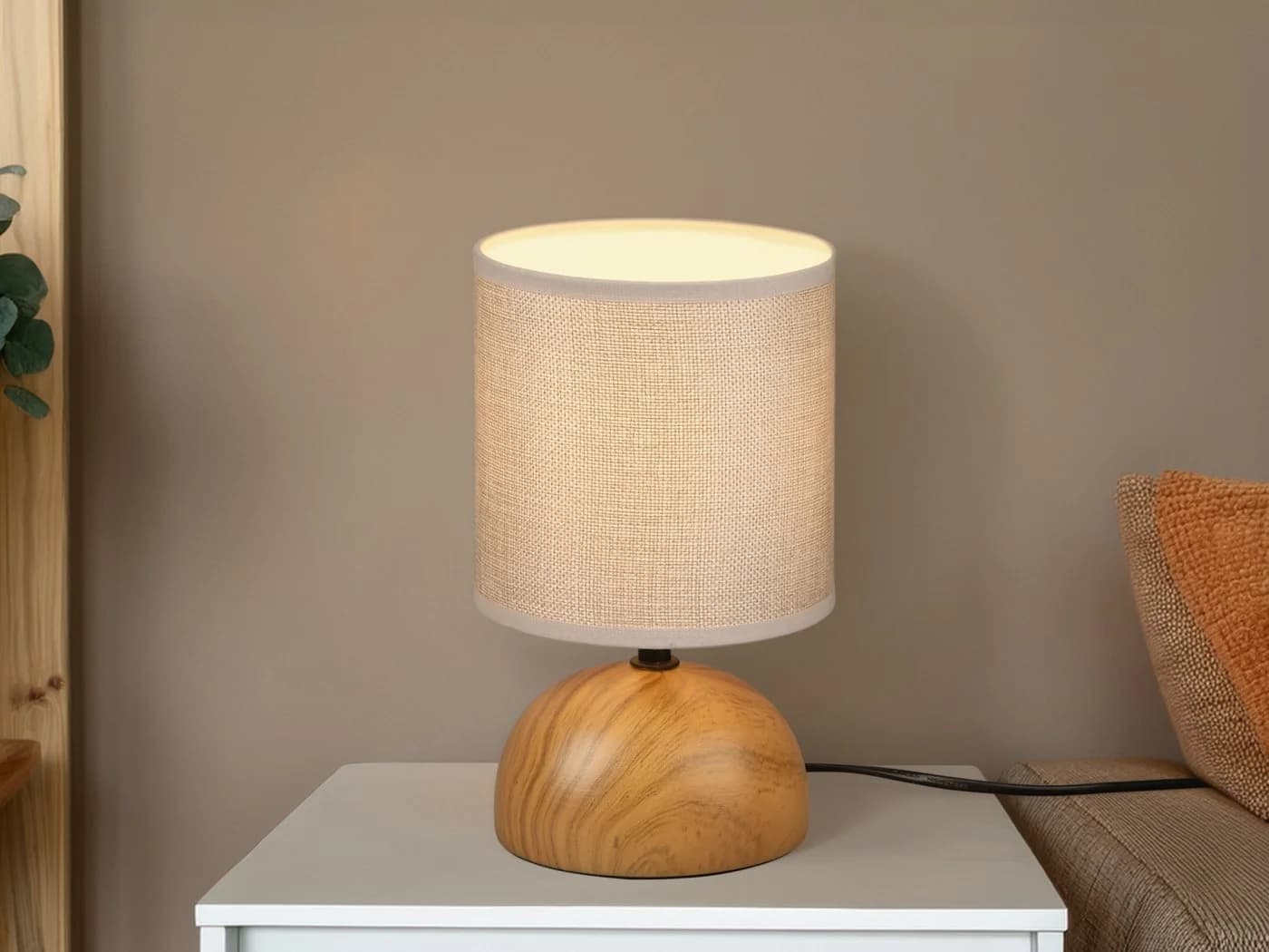 Reality Leuchten Nachttischlampe Dimmbar LED Warmweiß Beige Landhausstil - Bild 4