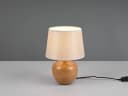 Reality Leuchten LED Nachttischlampe Dimmbar Beige Holzoptik Bild 3