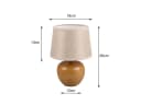 Reality Leuchten LED Nachttischlampe Dimmbar Beige Holzoptik Bild 4