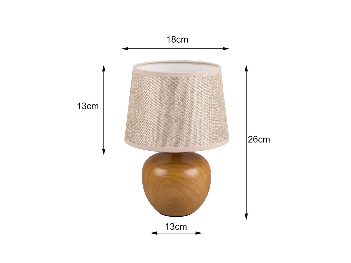 Reality Leuchten LED Nachttischlampe Dimmbar Beige Holzoptik - Bild 4