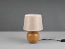 Reality Leuchten LED Nachttischlampe Dimmbar Beige Holzoptik Bild 5